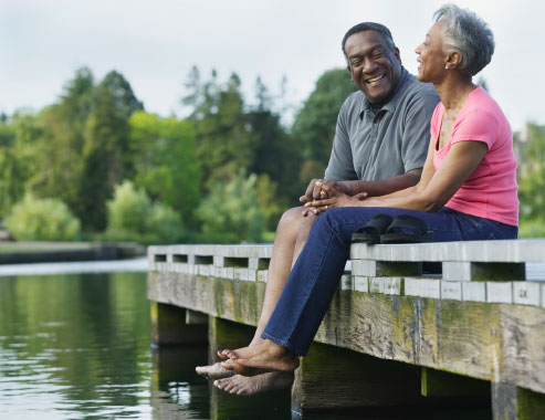 Medicare couple on dock